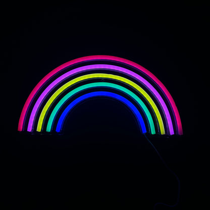 Neon Lamp - Regenboog - Incl. Ophanghaakjes - Neon Sign - 19 x 38 cm