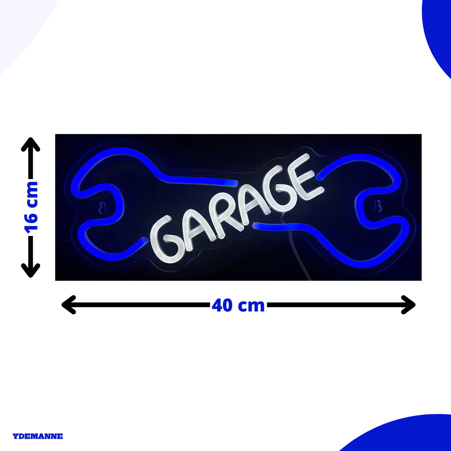 Neon Lamp - Garage - Mancave- Incl. Ophanghaakjes - Neon Sign - 16 x 40 cm