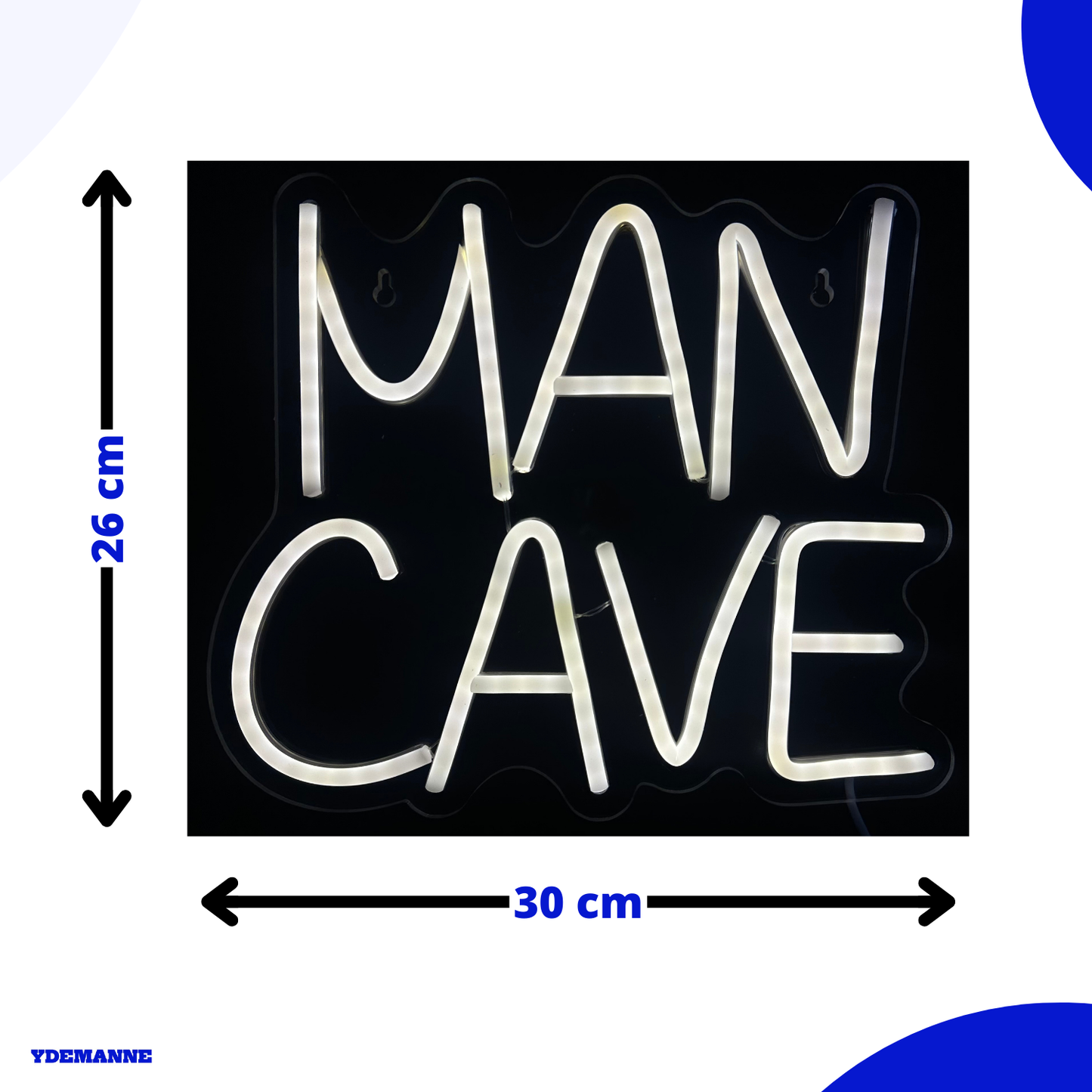 Neon Lamp - MANCAVE - Incl. Ophanghaakjes - Neon Sign - 26 x 30 cm