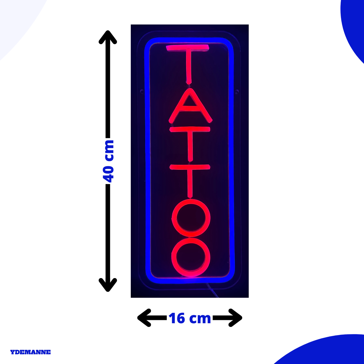 Neon Lamp - Tattoo - Incl. Ophanghaakjes - Neon Sign - 40 x 16 cm