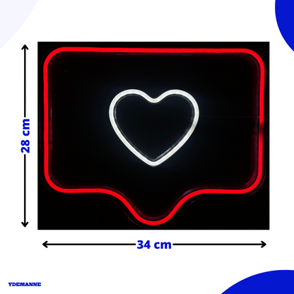 Neon Lamp - Hart Message - Incl. Ophanghaakjes - Neon Sign - 26 x 34 cm