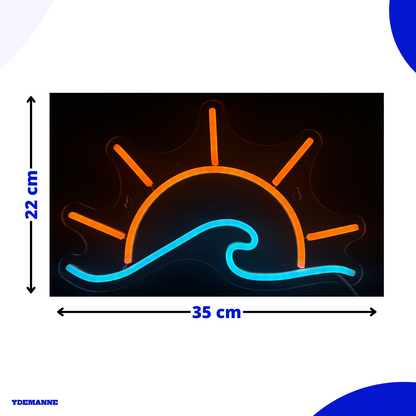 Neon Lamp - Golf Zonsondergang - Incl. Ophanghaakjes - Neon Sign - 22 x 35 cm