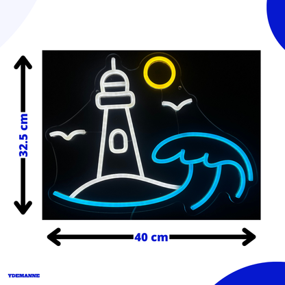 Neon Lamp - Vuurtoren - Dimbaar - Incl. Ophanghaakjes - Neon Sign - 32.5 x 40 cm