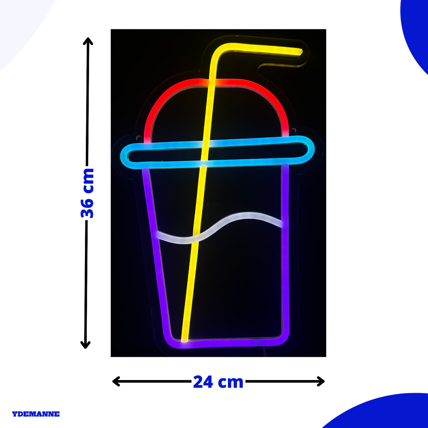 Neon Lamp - Milkshake - Incl. Ophanghaakjes - Neon Sign - 33 x 25 cm