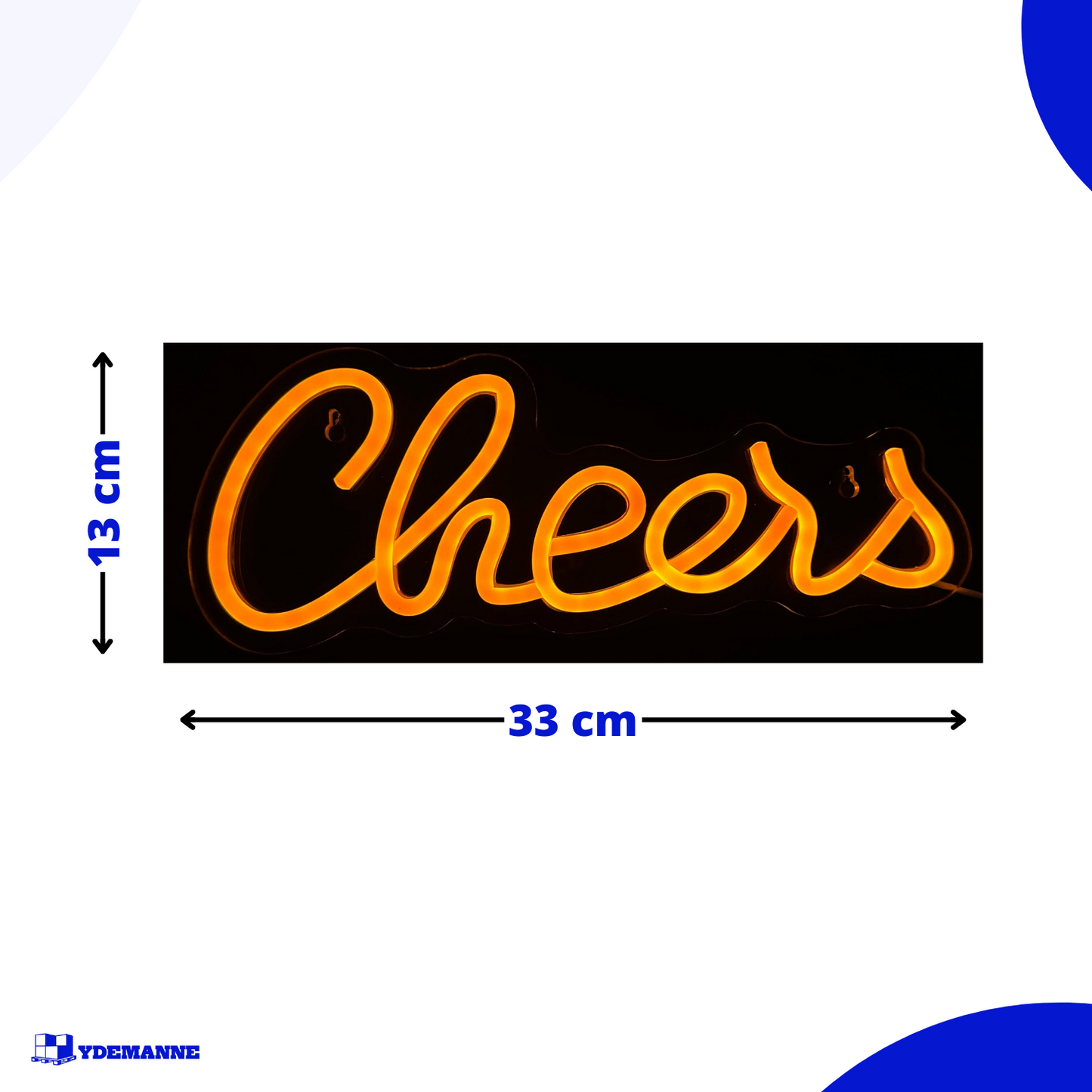 Neon Lamp - Cheers Oranje - Incl. Ophanghaakjes - Neon Sign - 13 x 33 cm