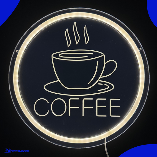 Neon Lamp - Coffee - Incl. Ophanghaakjes - Neon Sign - 30 x 30 cm