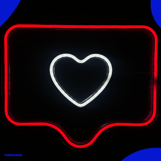 Neon Lamp - Hart Message - Incl. Ophanghaakjes - Neon Sign - 26 x 34 cm