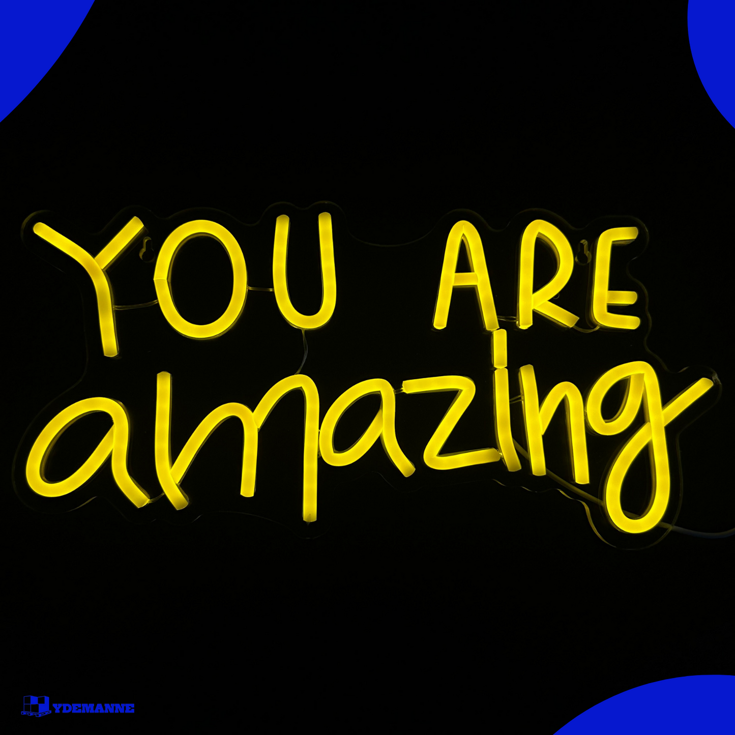 Neon Lamp - You Are Amazing Geel - Incl. Ophanghaakjes - Neon Sign - 20 x 40 cm