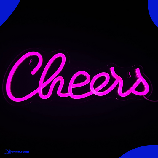 Neon Lamp - Cheers Roze - Incl. Ophanghaakjes - Neon Sign - 13 x 33 cm