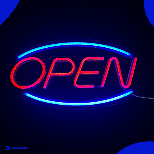 Neon Lamp - Open - Incl. Ophanghaakjes - Neon Sign - 22 x 45 cm