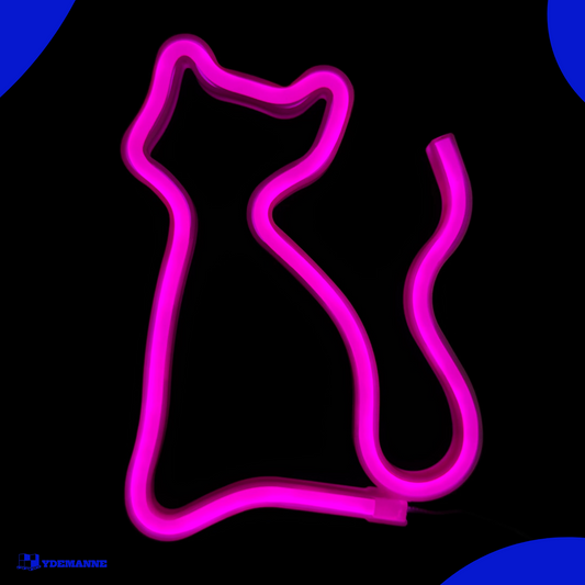 Neon Lamp - Kat Roze - Incl. 3 Batterijen - 23 x 26 cm