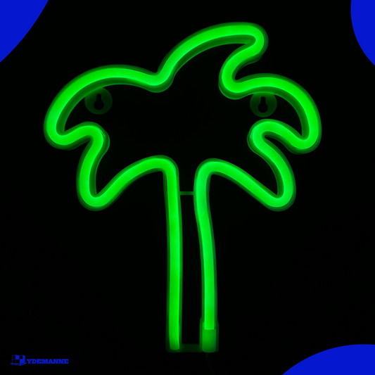 Neon Lamp - Palmboom - Incl. 3 Batterijen - 23 x 19 cm