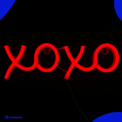 Neon Lamp - XOXO Rood - Incl. 3 Batterijen - 9 x 13 cm