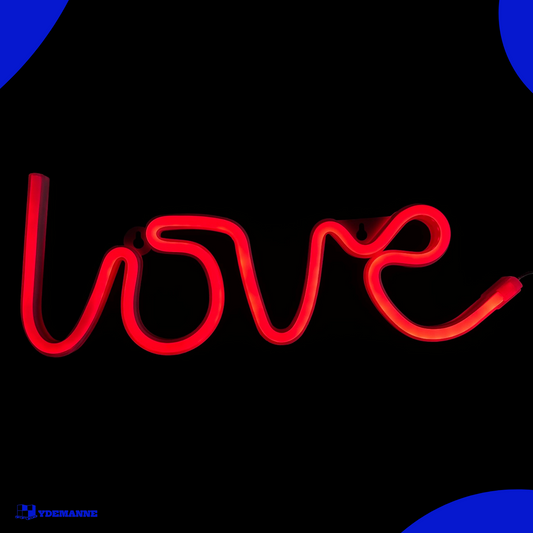 Neon Lamp - Love Rood - Incl. 3 Batterijen - 15 x 34 cm