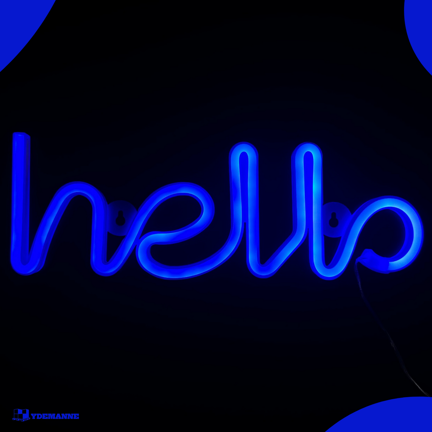 Neon Lamp - Hello Blauw - Incl. 3 Batterijen - 12 x 34 cm