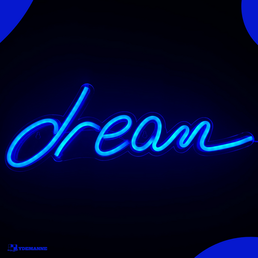 Neon Lamp - Dream Blauw - Incl. Ophanghaakjes - Neon Sign - 15 x 46 cm