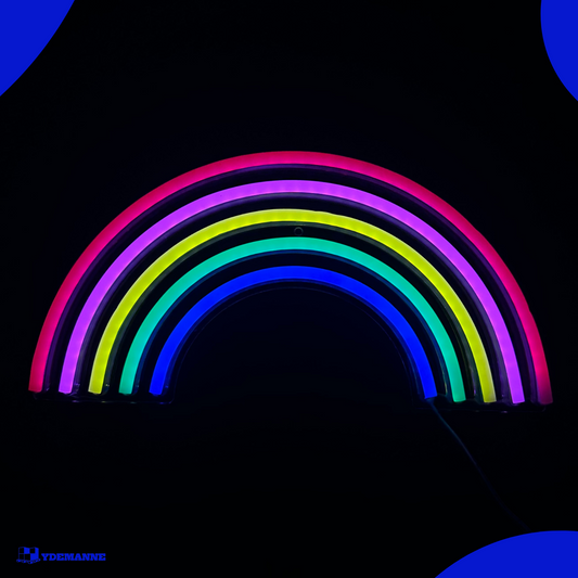 Neon Lamp - Regenboog - Incl. Ophanghaakjes - Neon Sign - 19 x 38 cm