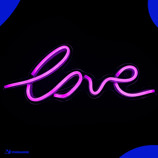 Neon Lamp - Love Roze - Incl. Ophanghaakjes - Neon Sign - 18 x 45 cm