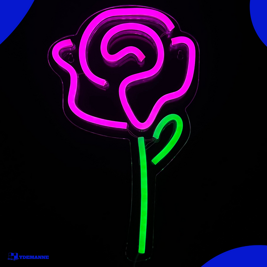 Neon Lamp - Roos - Incl. Ophanghaakjes - Neon Sign - 38 x 23 cm