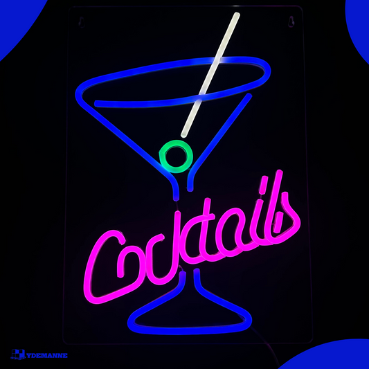 Neon Lamp - Cocktails - Incl. Ophanghaakjes - Neon Sign - 42 x 30 cm