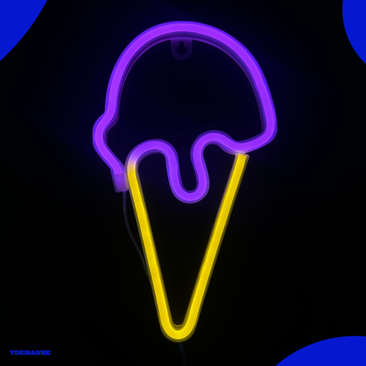 Neon Lamp - Schepijsje - Incl. 3 Batterijen - 26 x 15 cm