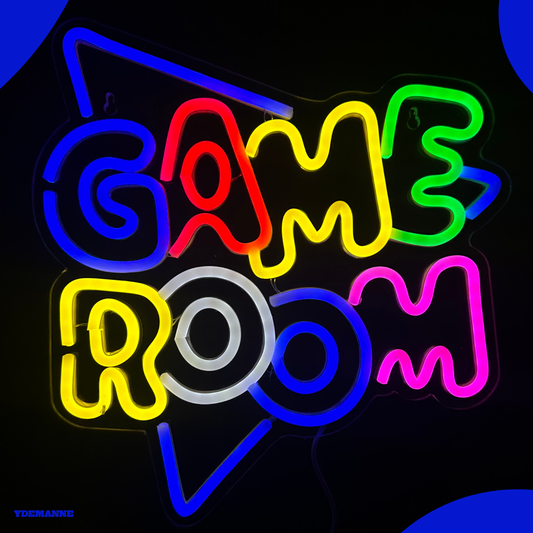 Neon Lamp - Game Room - Incl. Ophanghaakjes - Neon Sign - Neon Verlichting - 34 x 34 cm