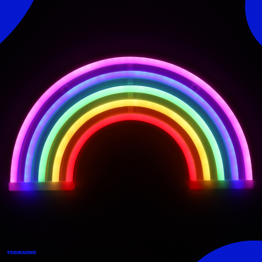 Neon Lamp - Regenboog - Incl. 3 Batterijen - 26 x 30 cm