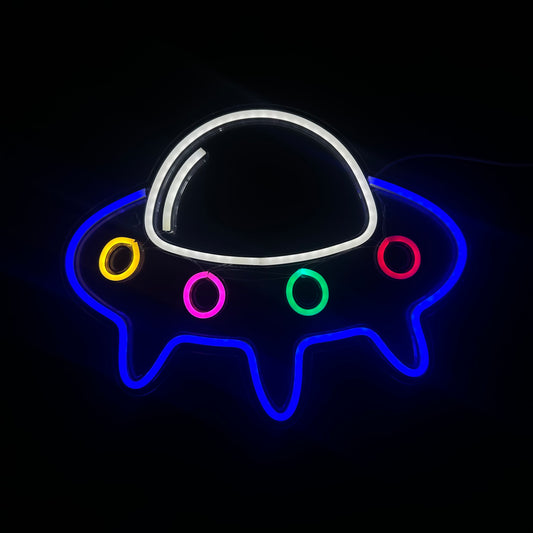 Neon Lamp - Ufo - Incl. Ophanghaakjes - Neon Sign - 32 x 40 cm