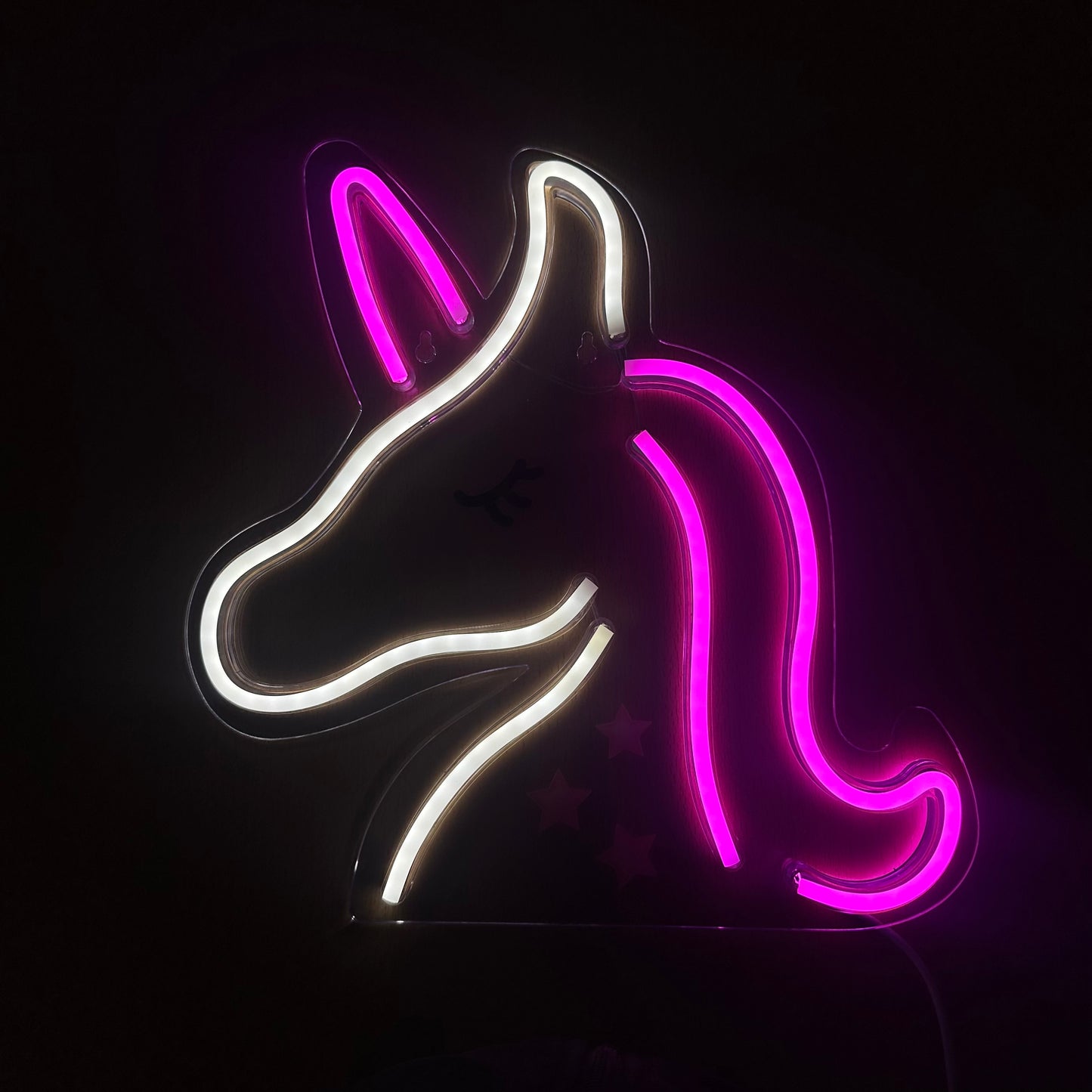 Neon Lamp - Unicorn / Eenhoorn - Incl. Ophanghaakjes - Neon Sign - 33 x 25 cm