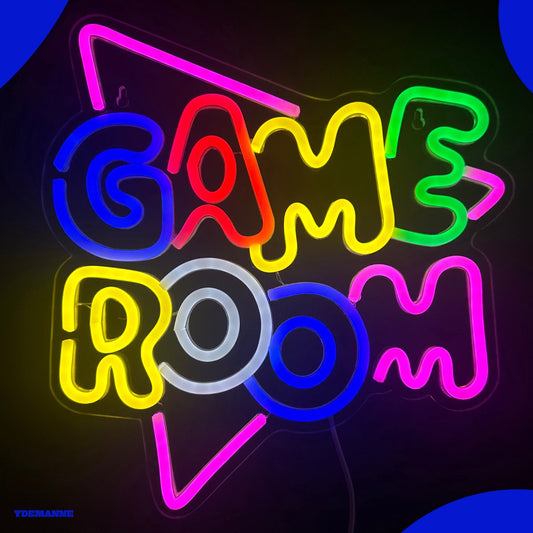 Neon Lamp - Game Room - Incl. Ophanghaakjes - Neon Sign - 34 x 34 cm