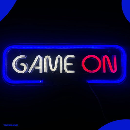 Neon Lamp - Game On - Dimbaar - Incl. Ophanghaakjes - Neon Sign - 14,5 x 42 cm