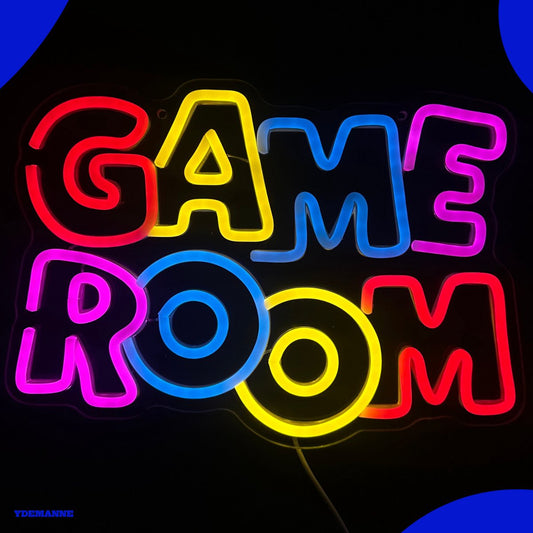 Neon Lamp - Game Room - Dimbaar - Incl. Ophanghaakjes - Neon Sign - 25 x 35,5 cm